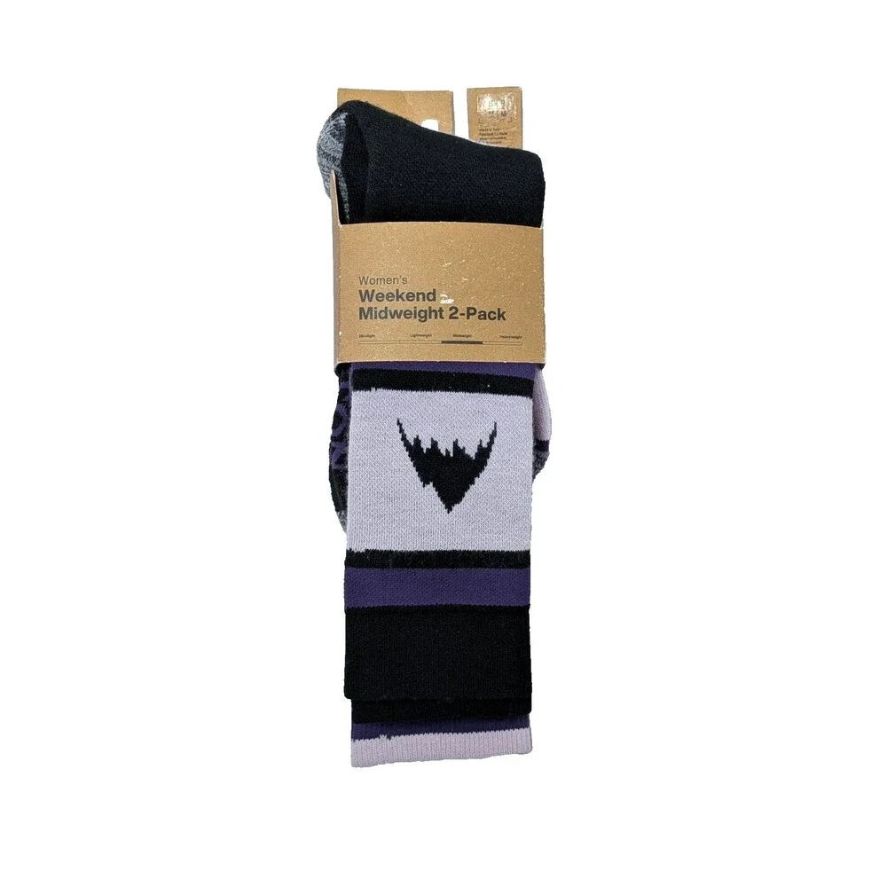 Burton 2 Pack Weekend Midweight Snowboard Ski Socks Elderberry Womens S/M 4-6.5